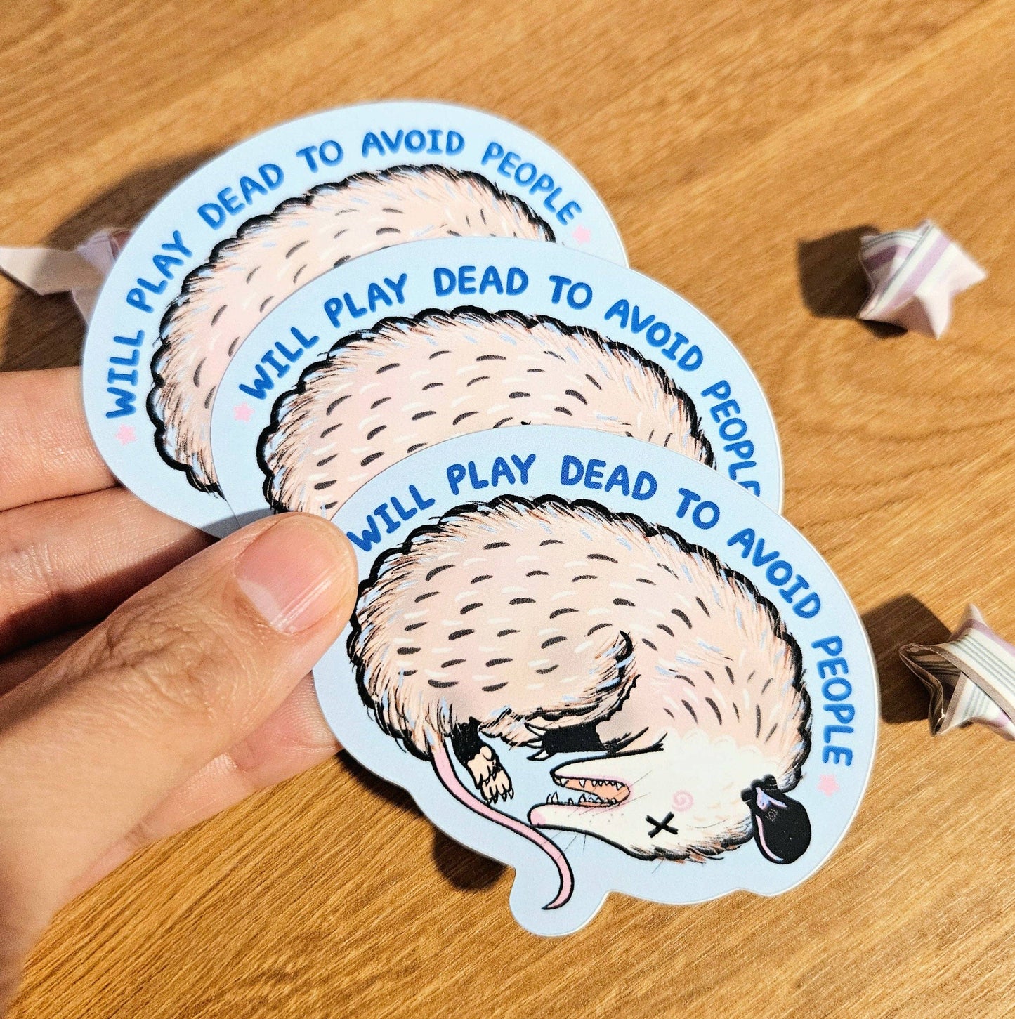 Will Play Dead to Avoid People Vinyl Sticker