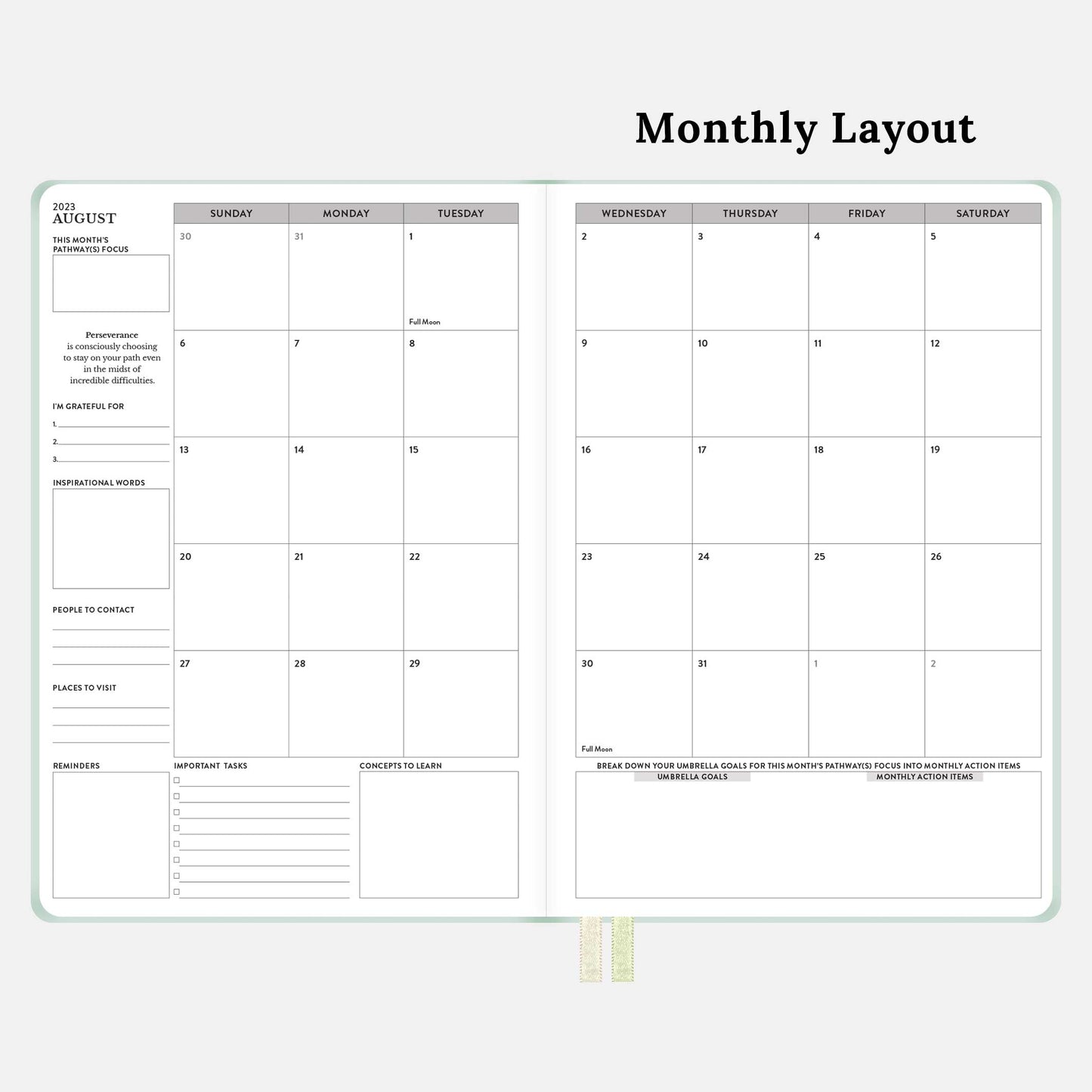 2023-2024 Mid-Year Monthly & Weekly Planner: Balanced Blue / Small (A5-5.8" x 8.3")