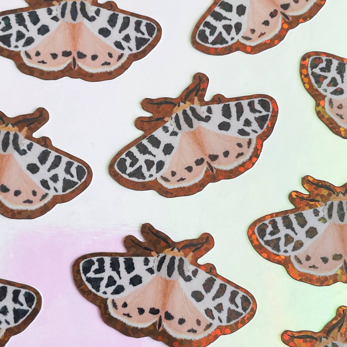 Harnessed Tiger Moth Glitter Filler Sticker