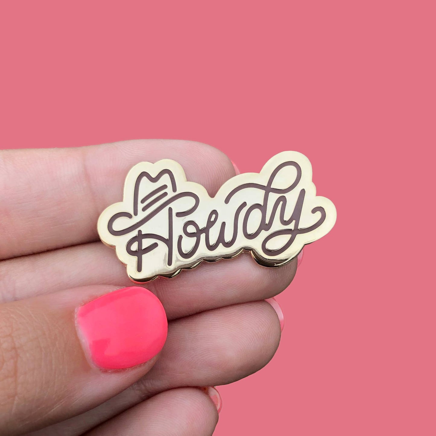 Howdy Neon Cowboy Western Enamel Pin