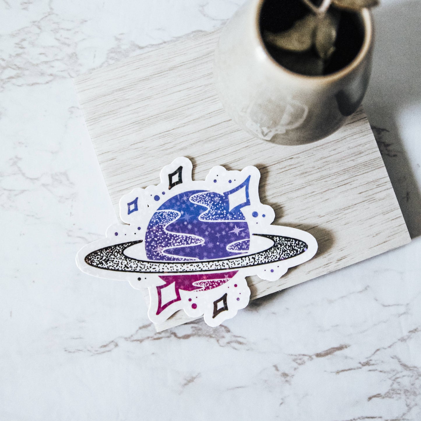 Holographic Galaxy Planet Vinyl Sticker