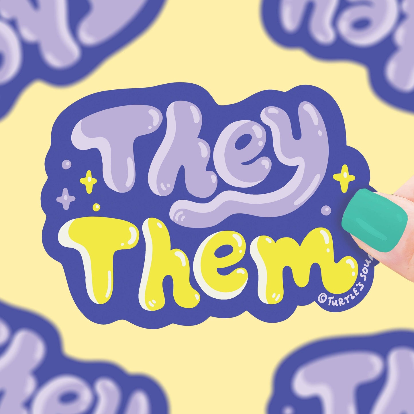 They Them Pronouns Gender Identity Vinyl Sticker