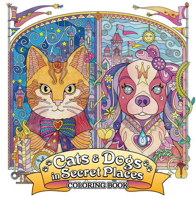 Cats and Dogs in Secret Places Coloring Book