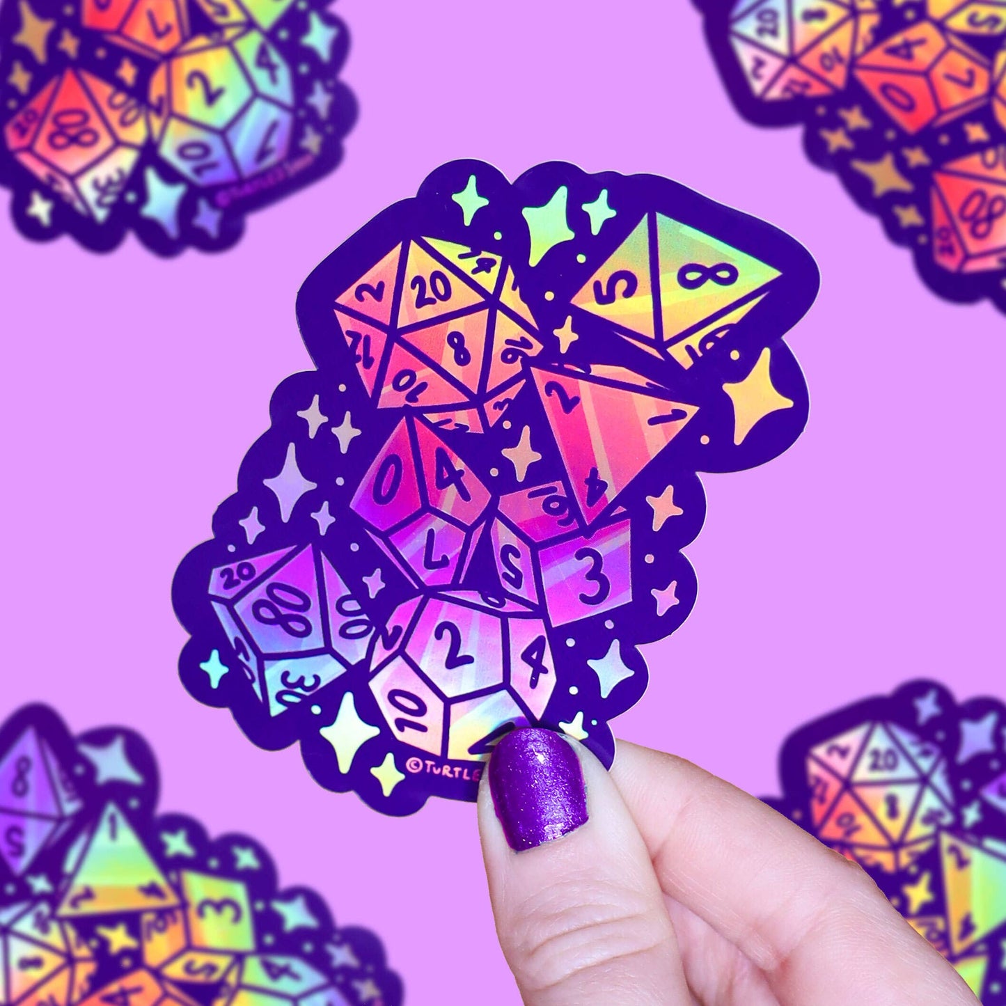 Gamer D20 Board Game Dice Vinyl Sticker (Holographic)