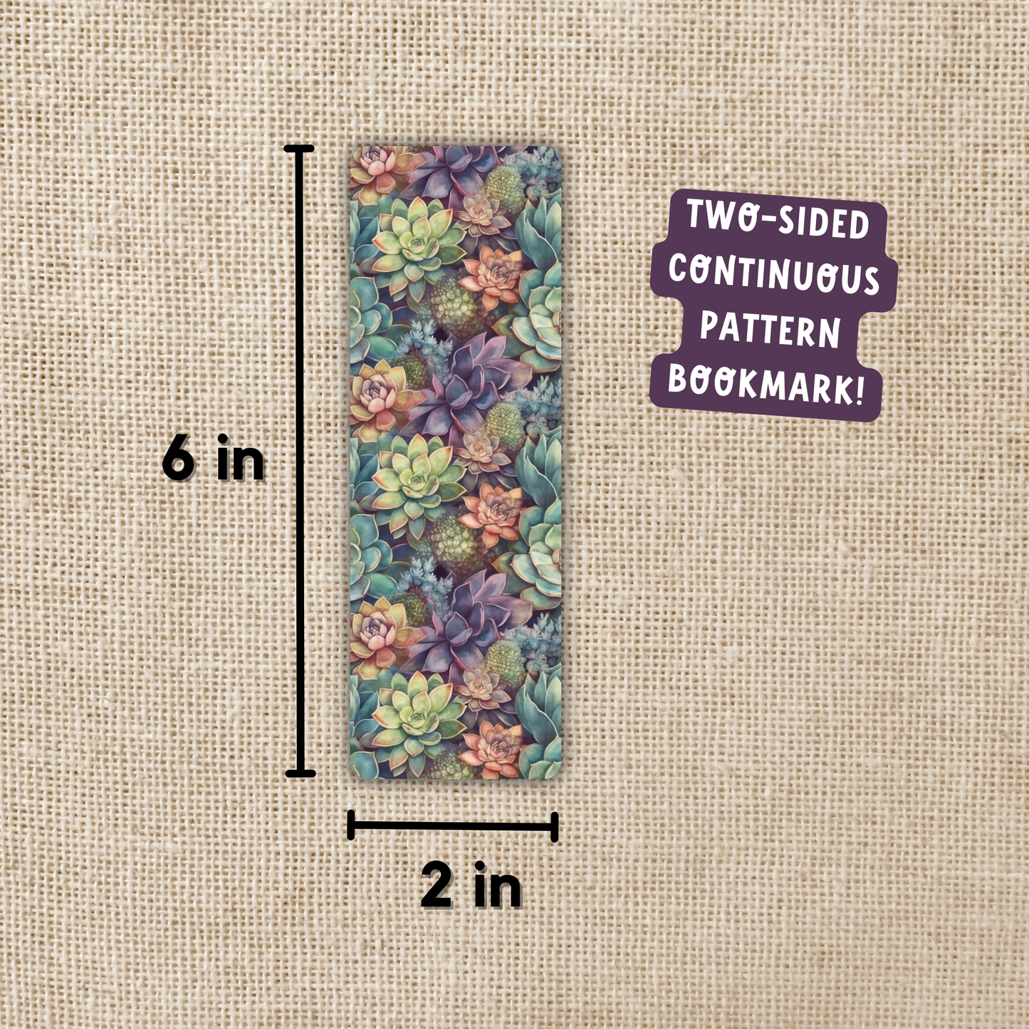 Succulent Pattern Bookmark