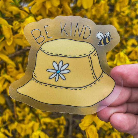 Be Kind Bucket Hat - Clear Sticker