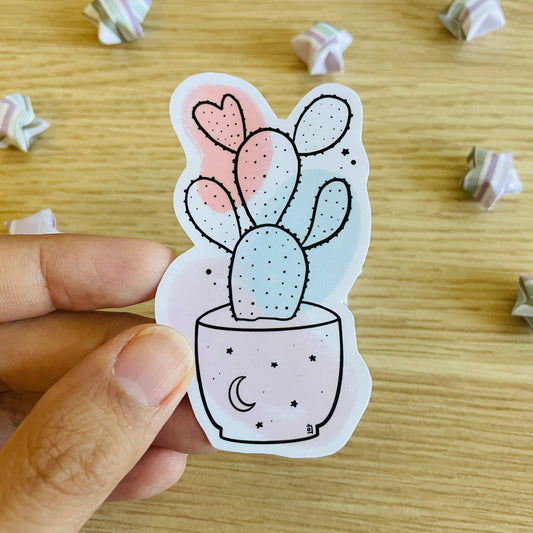 Celestial Bunny Ear Cactus Sticker