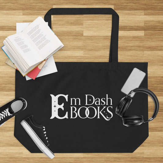 Em Dash Books Logo - Large organic tote bag