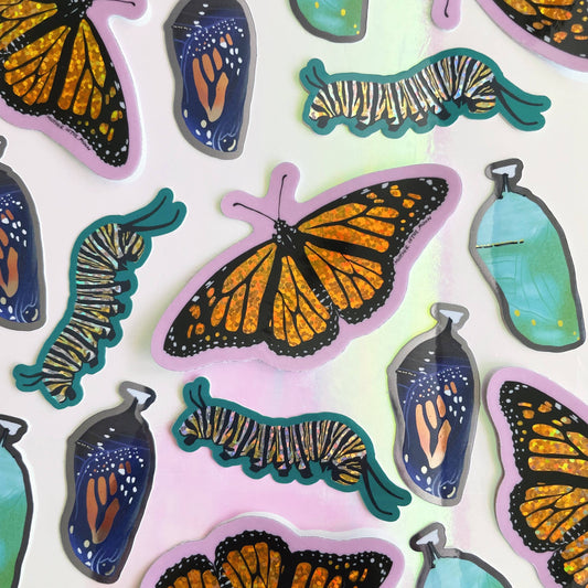 Monarch Butterfly Metamorphosis Sticker Pack