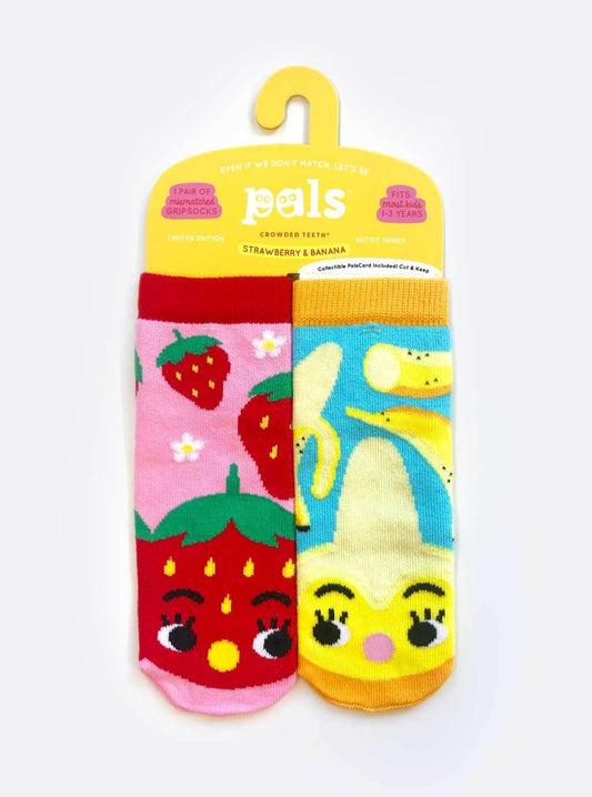 Strawberry & Banana | Kids Mismatched Socks by Crowded Teeth