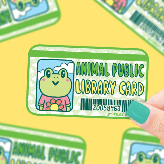 Frog Public Library Member Card Cute Animal Vinyl Sticker