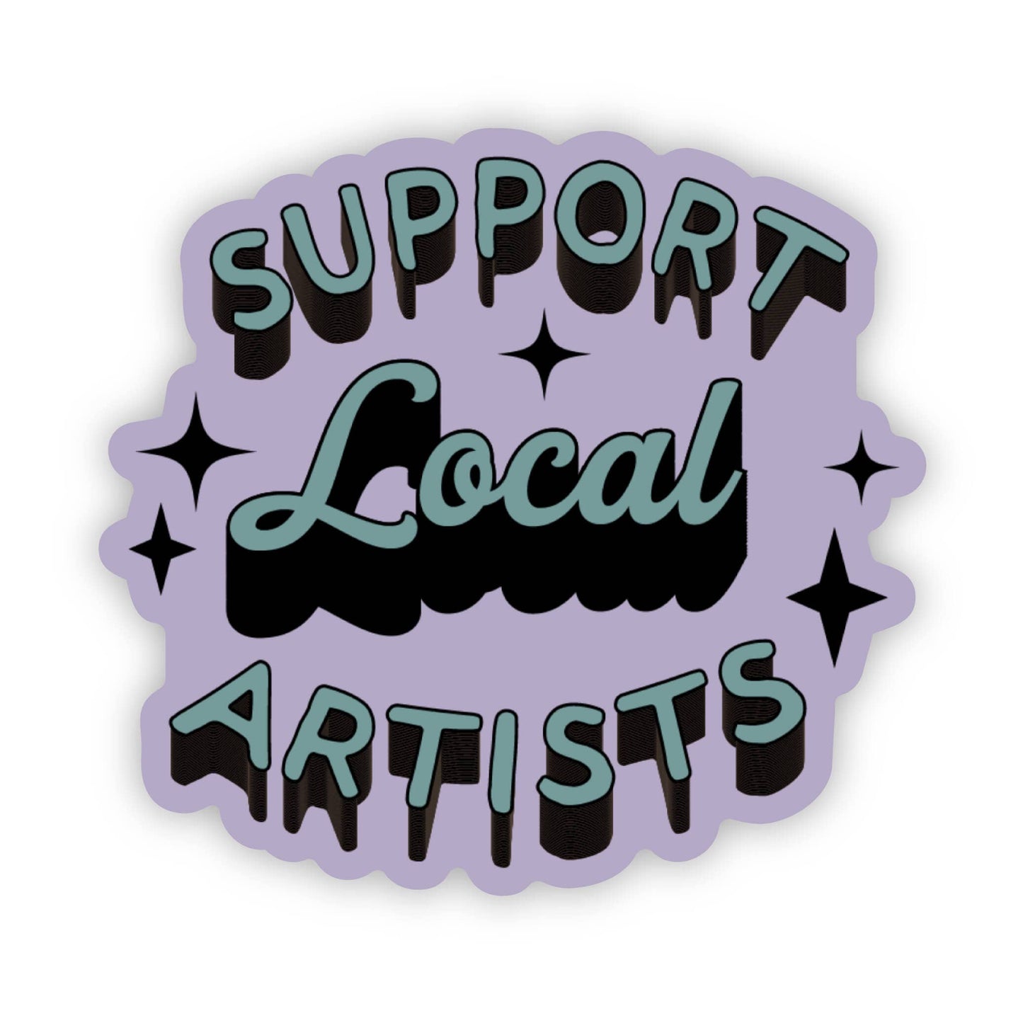 "Support Local Artists" Purple & Green Sticker