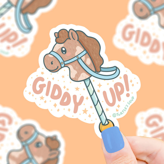 Giddy Up Stick Horse Toy Vinyl Sticker