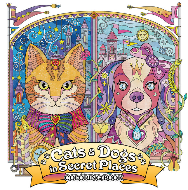 Cats and Dogs in Secret Places Coloring Book