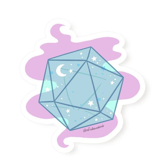 Starry Night d20 Die Vinyl Stickers